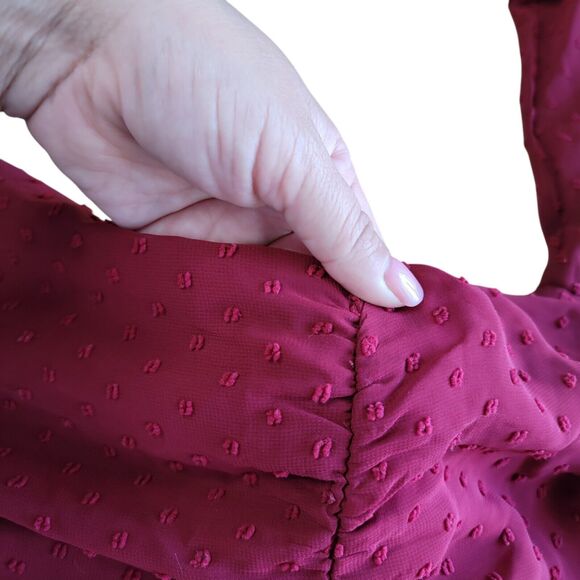 City Chic Womens Tiered Mini Cocktail Faux Wrap Dress Plus 16 S Red Burgundy - Picture 11 of 11